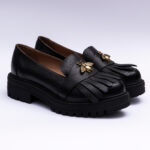 Pantofi Dama Loafers Negri cu Talpa Inalta Vagam 2101 - imagine 2