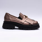 Pantofi Dama Loafers Roz Sidefat cu Talpa Inalta Vagam 2103 - imagine 4