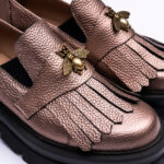 Pantofi Dama Loafers Roz Sidefat cu Talpa Inalta Vagam 2103 - imagine 2