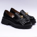 Pantofi Dama Loafers Negri cu Talpa Inalta Vagam 2102 - imagine 2