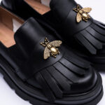 Pantofi Dama Loafers Negri cu Talpa Inalta Vagam 2102 - imagine 3