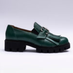 Pantofi Dama Loafers Verzi cu Talpa Inalta Vagam 2100 - imagine 2