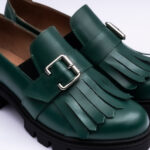 Pantofi Dama Loafers Verzi cu Talpa Inalta Vagam 2100 - imagine 4