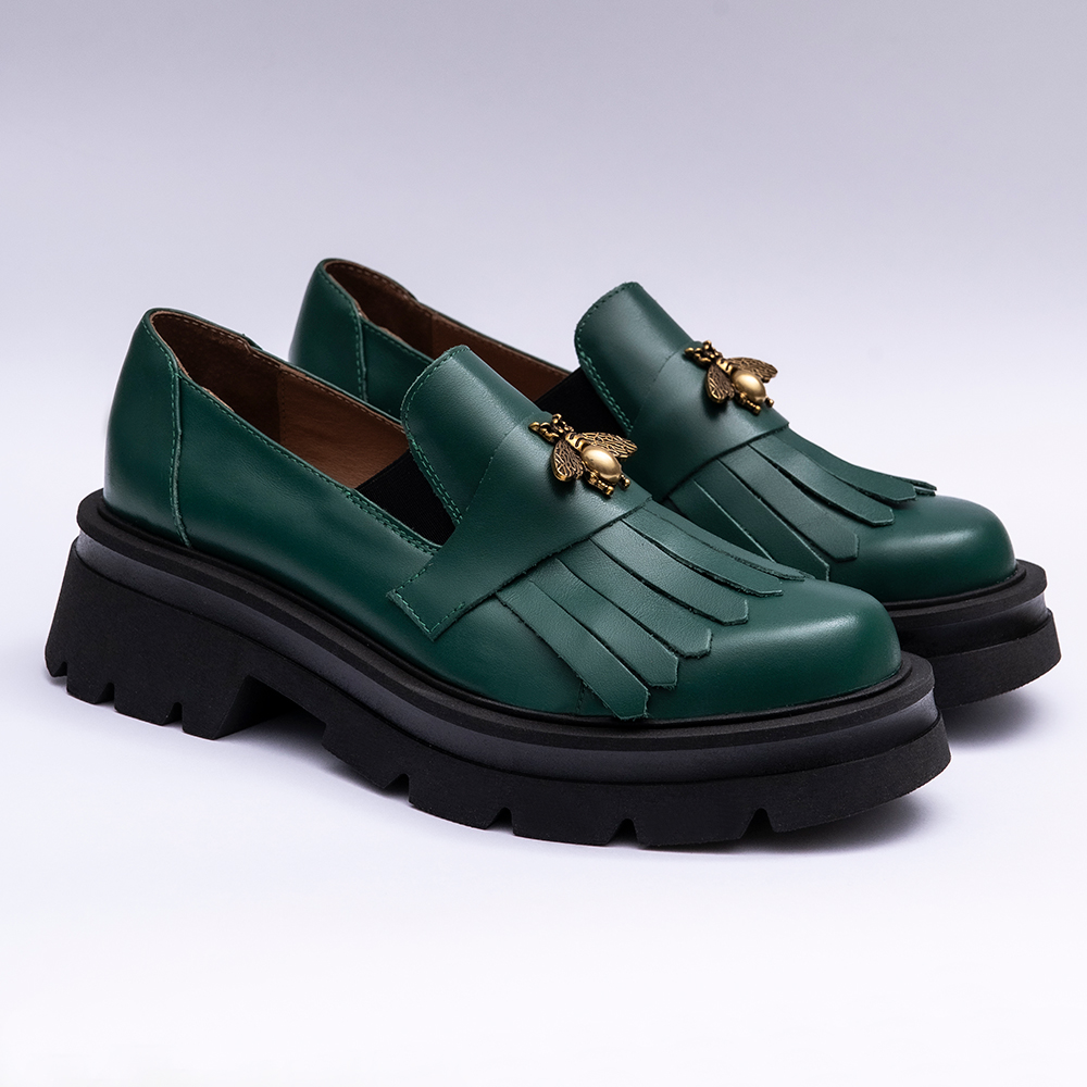 32Pantofi Loafers Dama din Piele Naturala Verde Smarald Vagam 2091 Pantofi Loafers Dama din Piele Naturala Verde Smarald Vagam 2091 - imagine 1