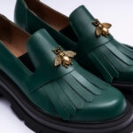 Pantofi Loafers Dama din Piele Naturala Verde Smarald Vagam 2091 - imagine 2