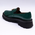 Pantofi Loafers Dama din Piele Naturala Verde Smarald Vagam 2091 - imagine 3