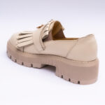 Pantofi Dama Loafers Crem cu Talpa Inalta Vagam 2119 - imagine 3