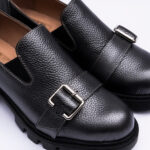 Pantofi Loafers Dama din Piele Naturala Gri Antracit Vagam 2088 - imagine 3