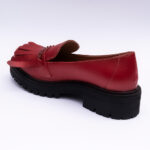 Pantofi Loafers Dama din Piele Naturala Rosii Vagam 2089 - imagine 2