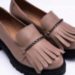 Pantofi Dama Loafers Roz Pal cu Talpa Inalta Vagam 2112 - imagine 4