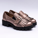 Pantofi Dama Loafers Roz Sidefat cu Talpa Inalta Vagam 2109 - imagine 3