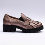 Pantofi Dama Loafers Roz Sidefat cu Talpa Inalta Vagam 2109