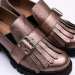 Pantofi Dama Loafers Roz Sidefat cu Talpa Inalta Vagam 2109 - imagine 4