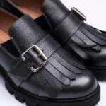 Pantofi Dama Loafers Gri Antracit cu Talpa Inalta Vagam 2107 - imagine 3