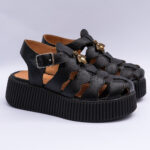 Sandale Dama Negre cu Talpa Inalta Vagam2149 - imagine 2