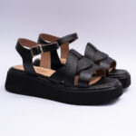 Sandale Dama Negre cu Talpa Inalta Vagam2154