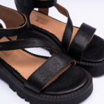 Sandale Dama Negre cu Talpa Inalta Vagam2157 - imagine 3