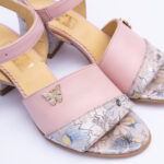 Pantofi Dama Roz Decupati cu Toc Lat Scurt Vagam2168 - imagine 2
