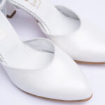 Pantofi Dama Albi Decupati cu Toc Scurt Subtire Vagam2175 - imagine 4