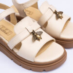 Sandale Dama Crem cu Talpa Inalta Vagam2185 - imagine 3