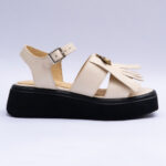 Sandale Dama Crem cu Talpa Inalta Vagam2182 - imagine 3