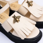 Sandale Dama Crem cu Talpa Inalta Vagam2182 - imagine 2