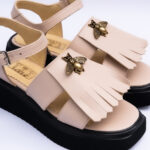 Sandale Dama Crem cu Talpa Inalta Vagam2191 - imagine 2
