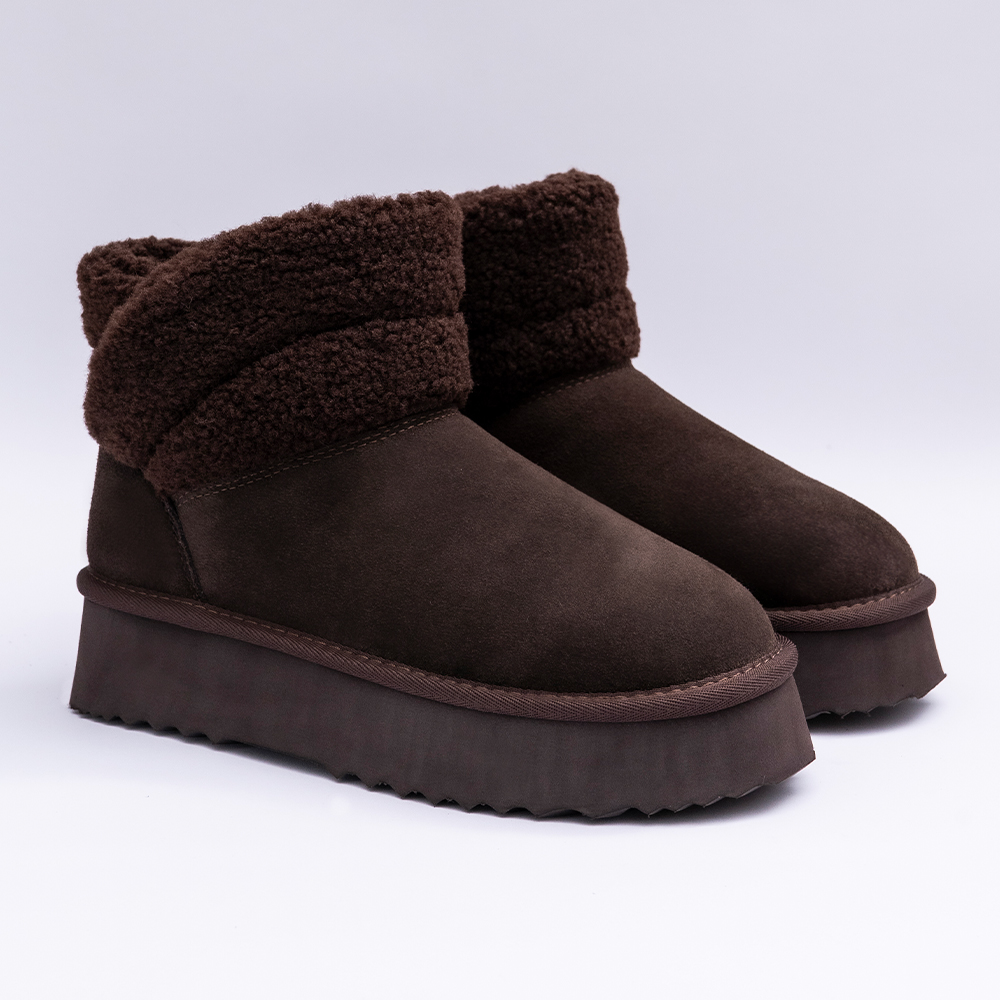 12Ghete Maro Inchis Scurte Tip UGG Vagam 2216 Ghete Maro Inchis Scurte Tip UGG Vagam 2216 - imagine 1