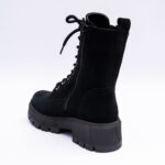 Ghete Negre Velvet cu Talpa Inalta Vagam 2214 - imagine 3